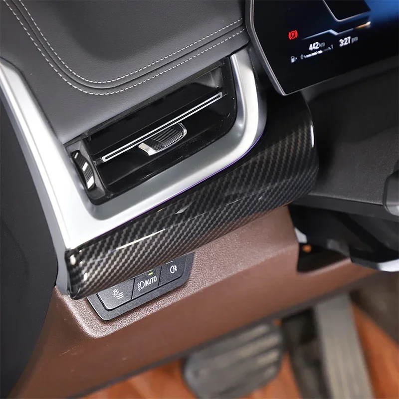 لسيارات BMW X1 U11 2023 + لوحة سيارة لوحة زخرفية ABS ألياف الكربون نمط الملحقات الداخلية 2 قطعة LHD #6