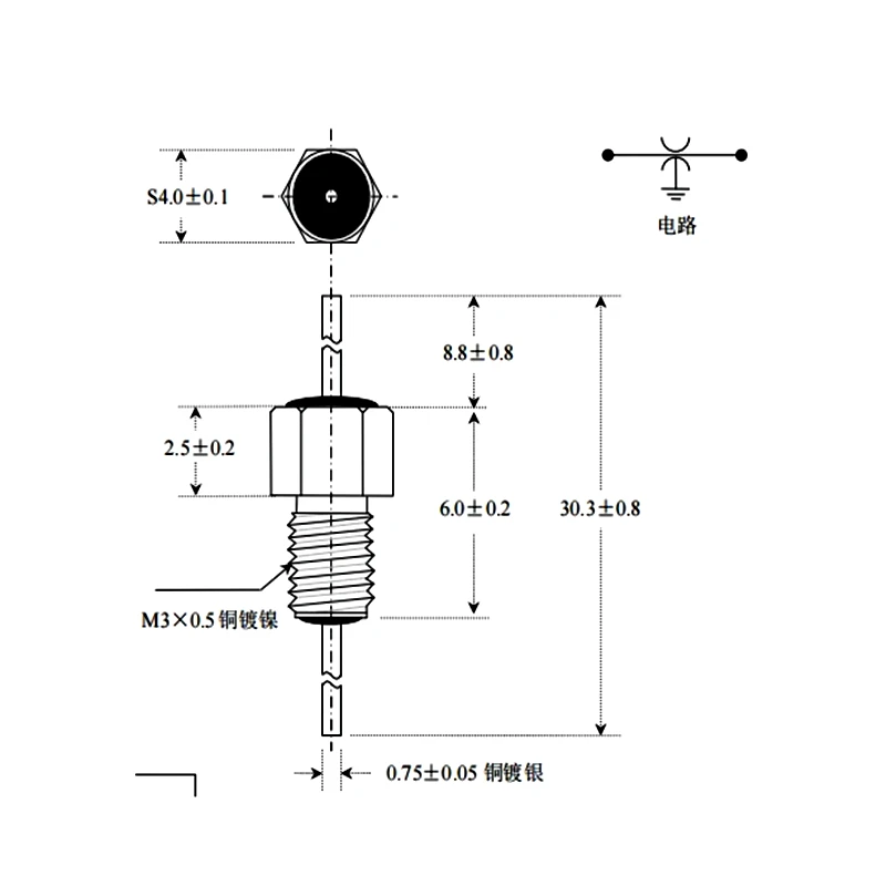 Condensateur de passage 100V 100pF à 10000pF 102 103 100pf 2200pf 3300pf, filtre anti-interférence métrique M2.5/M3/M4/M5, 10 pièces