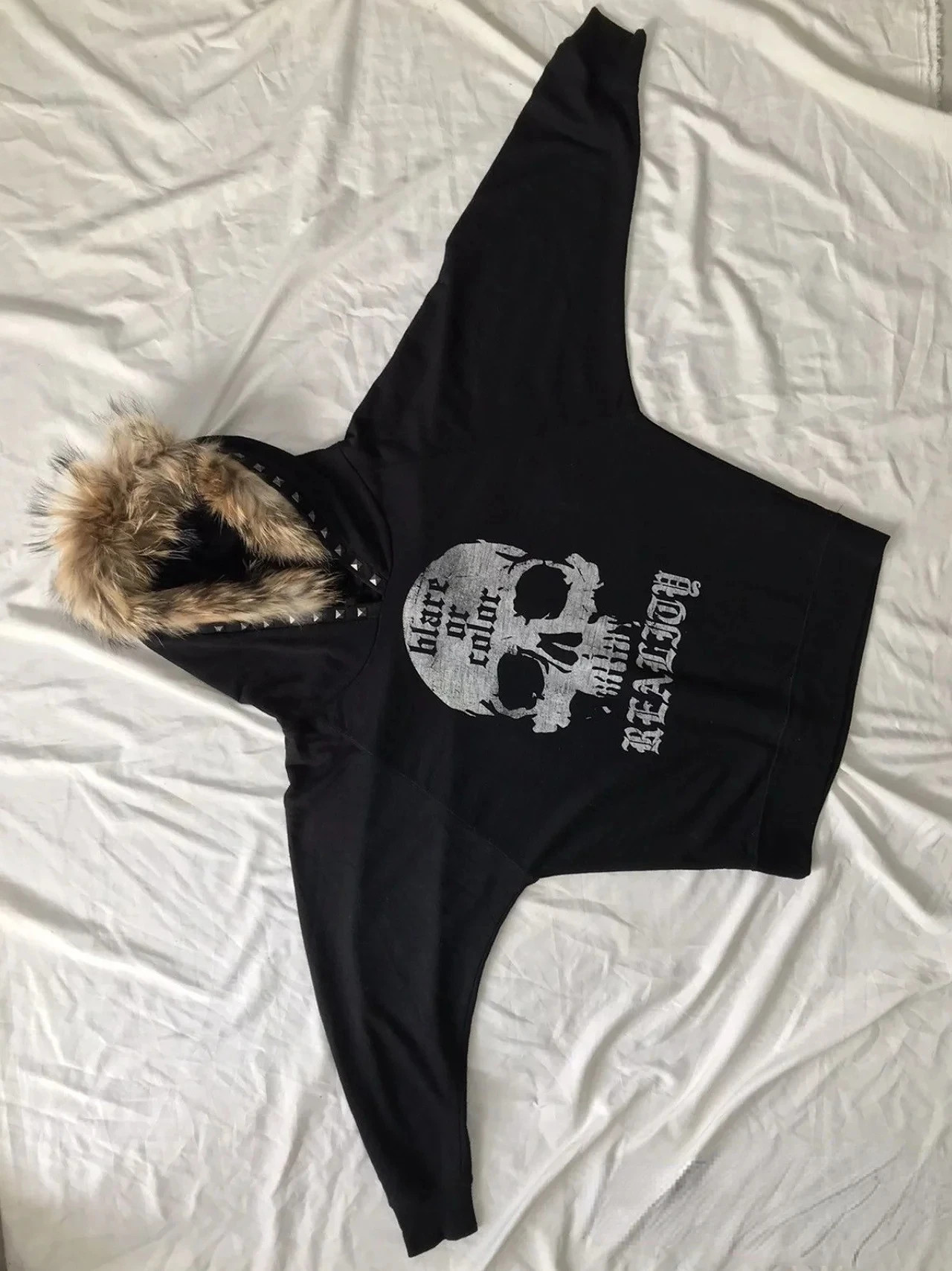 

Subculture Harajuku Streetwear Hoodie Printed Faxu Fur Punk Hooded Y2k Casual Elegant Chic Gothic Sweatshirts Long Sleeve 2025