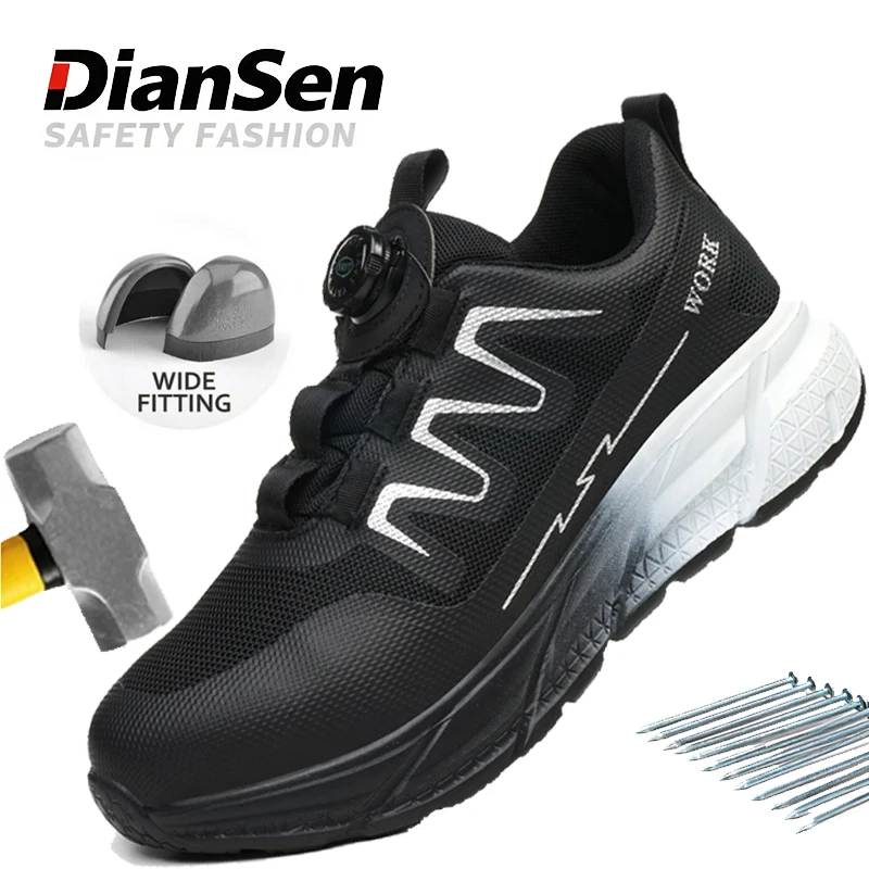 

Men‘s Women’s Safety Shoes Steel Toe Boots Lightweight Breathable Sneakers Anti-Puncture Anti-smash Shoes Indestructible Shoes