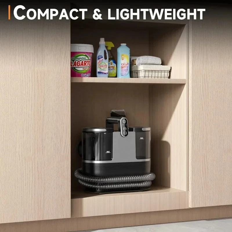 منظف بخار السجاد والمفروشات المحمول، تخزين أسهل، رذاذ الماء متعدد الوظائف