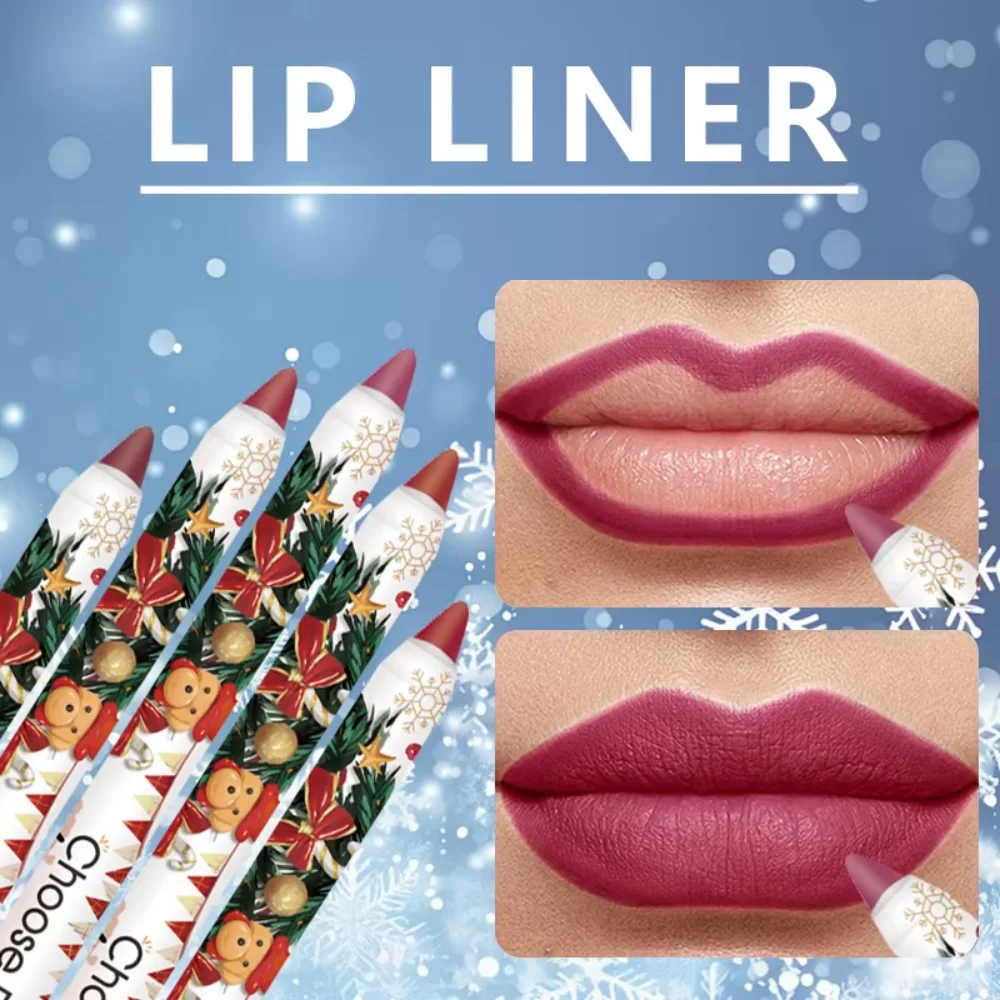 12 Pcs Matte lipliner Christmas Set Lipstick Pen for Women Makeup Hold lipliner Set Christmas Day Cosmetics