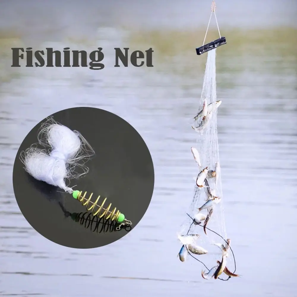 Winter Ice Fishing Net Trap Mesh Luminous Bead Netting Fish Net Tackle Design Copper Shoal Cast Gill Nets For Fishing Traps