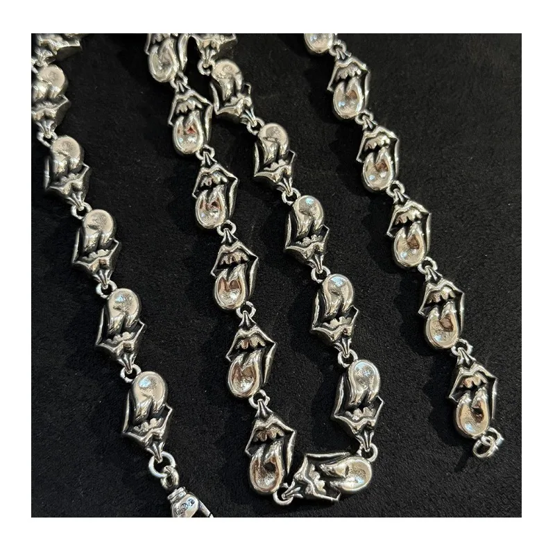 

New Trendy Trendy Brand Thai Silver Retro Niche High-end Necklace Personalized Letter Trendy Necklace
