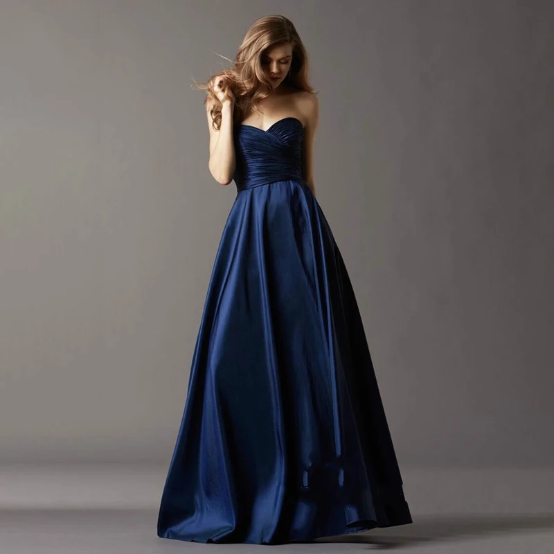 Elegant tube top evening dress sexy strapless high waist pleated dress ladies party formal occasion ball dress فساتين للمناسبات