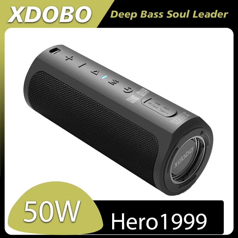 

Xdobo Hero1999 Portable Wireless Bluetooth Waterproof Speaker 50W IPX7 Compatible Speaker TWS Power Bank Home Outdoor Audio
