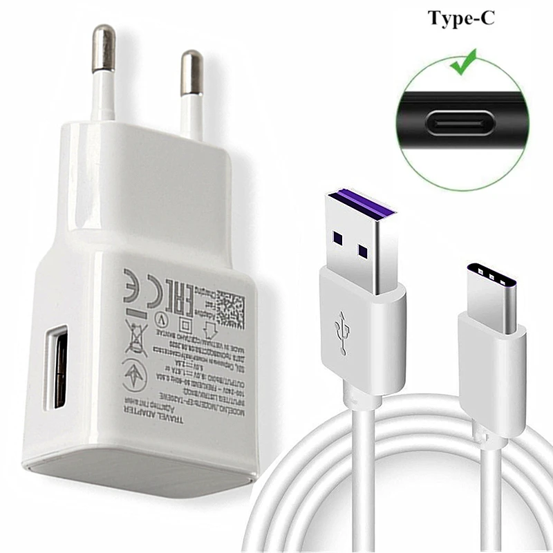 For Samsung S10 S8 S9 Plus Fast Charger Adapter 9V 1.67A Quick Charge Type C Cable for Samsung A40 A50 A52 A51 A60 note 10 8 9