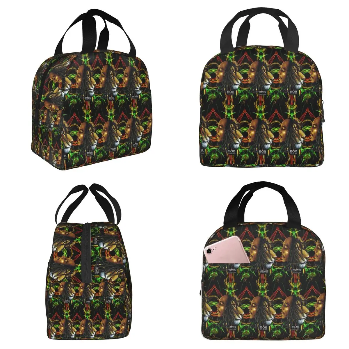 

Термосумка для обедов с изображением ямайского певца в стиле регги-рок Боба Марли, изолированная сумка-холодильник для детей, школьная термосумка для еды, контейнер для ланчей