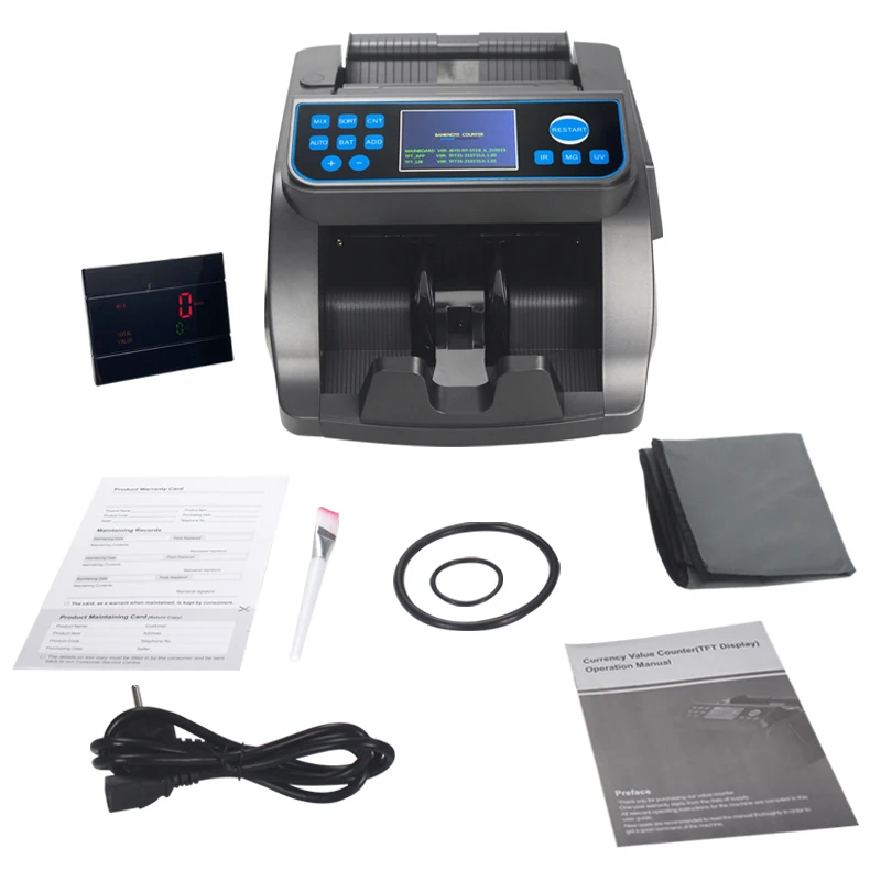 PKR/EUR/INR/IQD Mix Waarde Geld Telmachine Nep Cash Bill Detector 6000E Bankbiljet Tellers