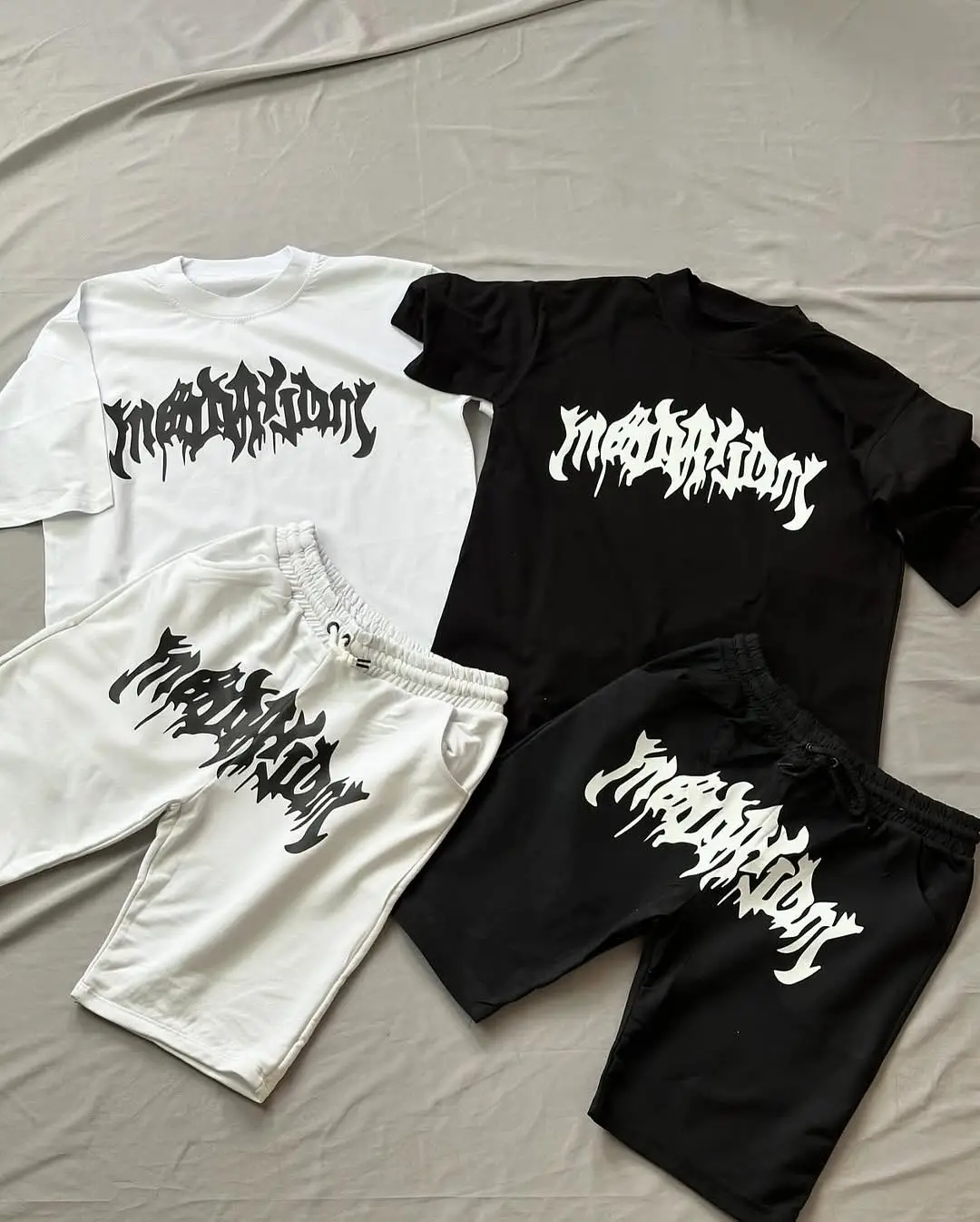 

Y2K Print Tracksuit Men Clothing Street Harajuku Hip Hop Clothes for Men Casual Fashion Unisex Goth Suits for Men