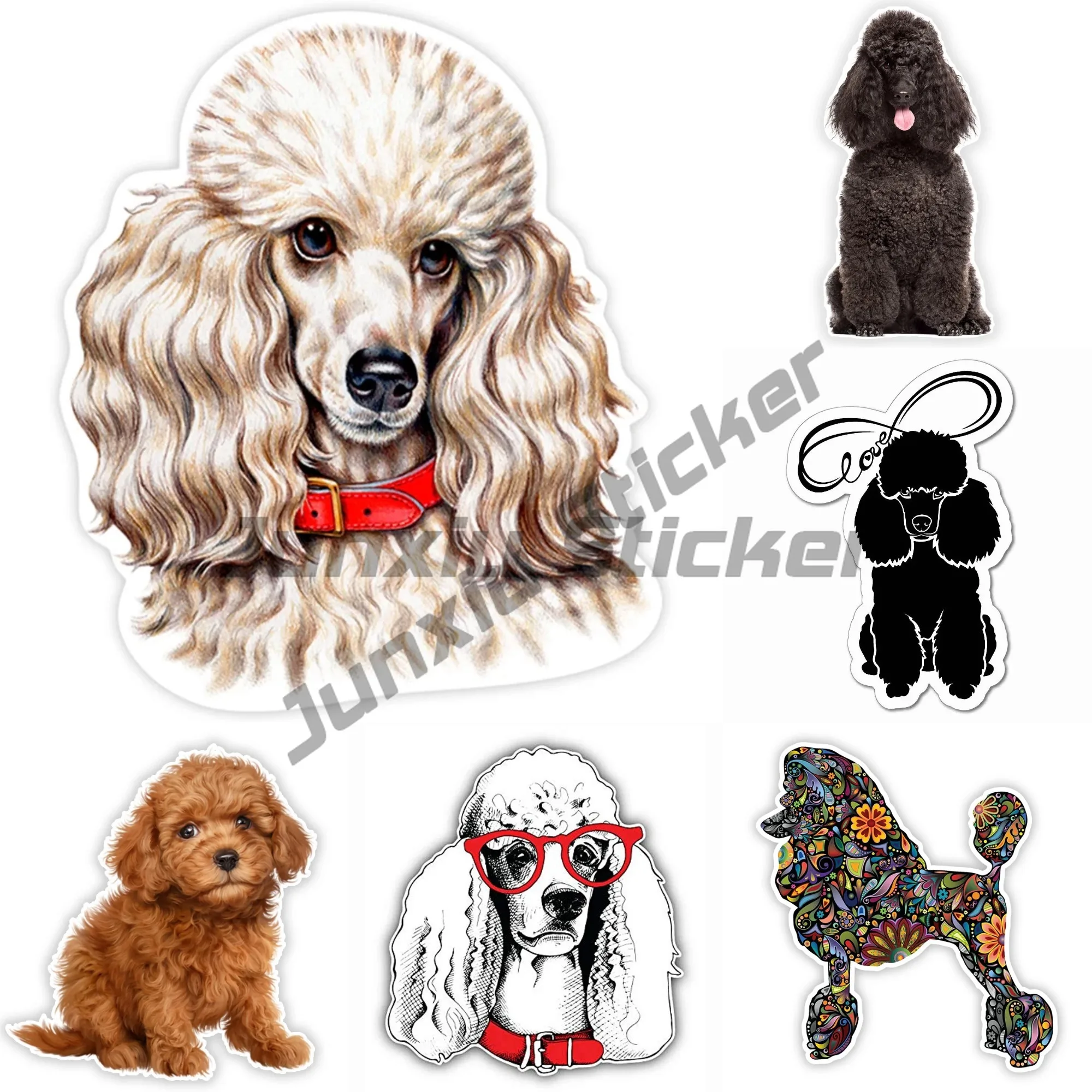 

PVC Decal Poodle Dog Car Sticker Waterproof for Bumper Rear Window Laptop Refrigerator Toilet