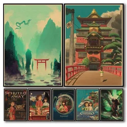 Anime Spirited Away Wall Art, Japanese Hot, Vintage, Girl Mural, Room Decor, Home, Kids, Decorative Canvas Poster, Aesthetic