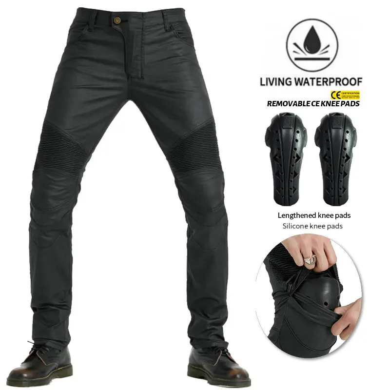 VOLERO Men Motorcycle Pants Motorcycle Jeans Protective Gear Riding Touring Motorbike Trousers With Protect Gears water proof