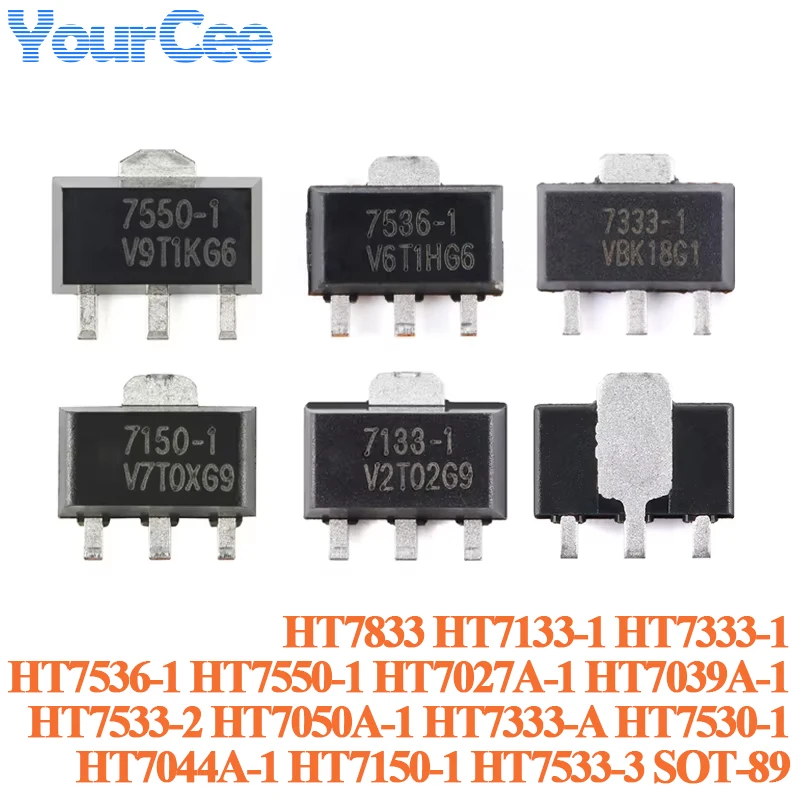 10PCS HT7550-1 HT7333-1 HT7150-1 HT7536-1 HT7133-1 HT7550 HT7536 HT7333 HT7150 SOT-89 Low Dropout Linear Regulator LDO Chip IC
