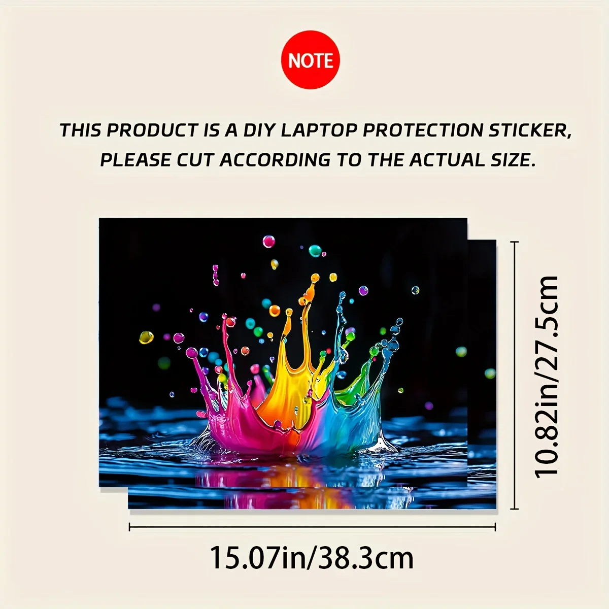 2-piece Spray Painted Laptop Art Sticker Protective Case Universal Netbook Skin Sticker Waterproof and Scratch Resistant
