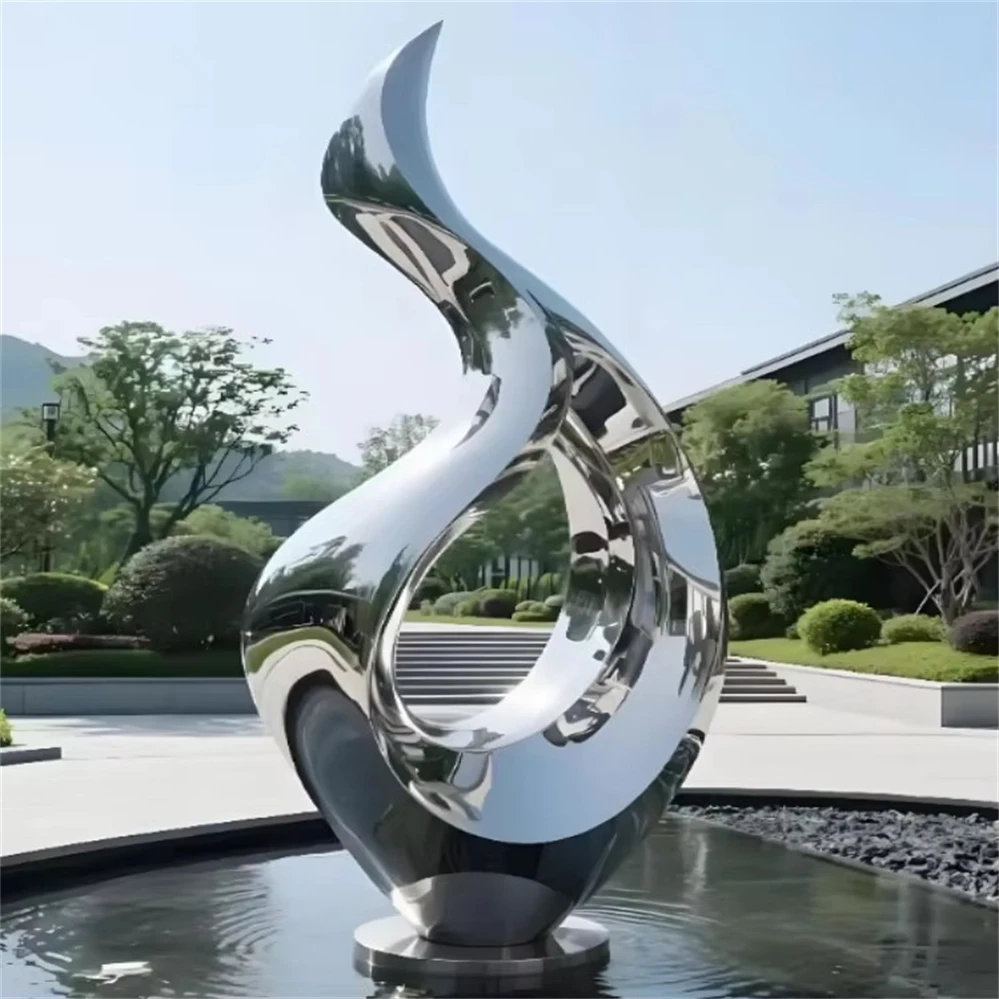 Custom Stainless Steel Garden Sculpture Hotel Lobby Art Statue Exterior Stainless Steel Sculpture Deposit Only