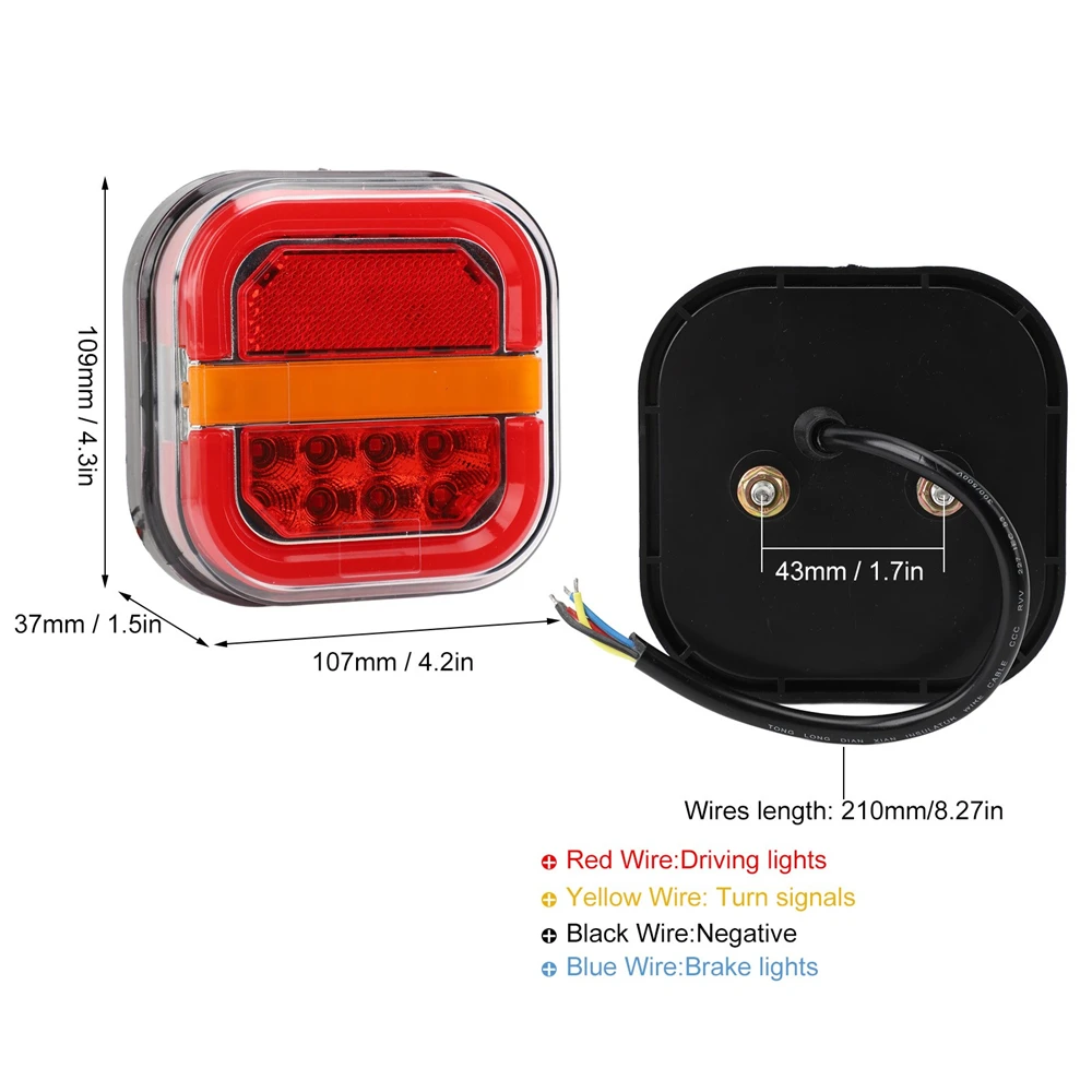 2pcs 3Face Trailer Tail Lights 12v/24v Truck Led Parking Lamp Trailer Car Truck Side light Van Marker Lighting Turn Signal