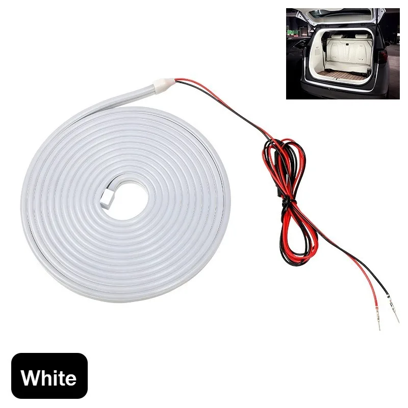 Lampu LED Strip Universal 4m Plug and Play untuk Bagasi Mobil, Penerangan Modifikasi Tahan Air Fleksibel 12V Baru