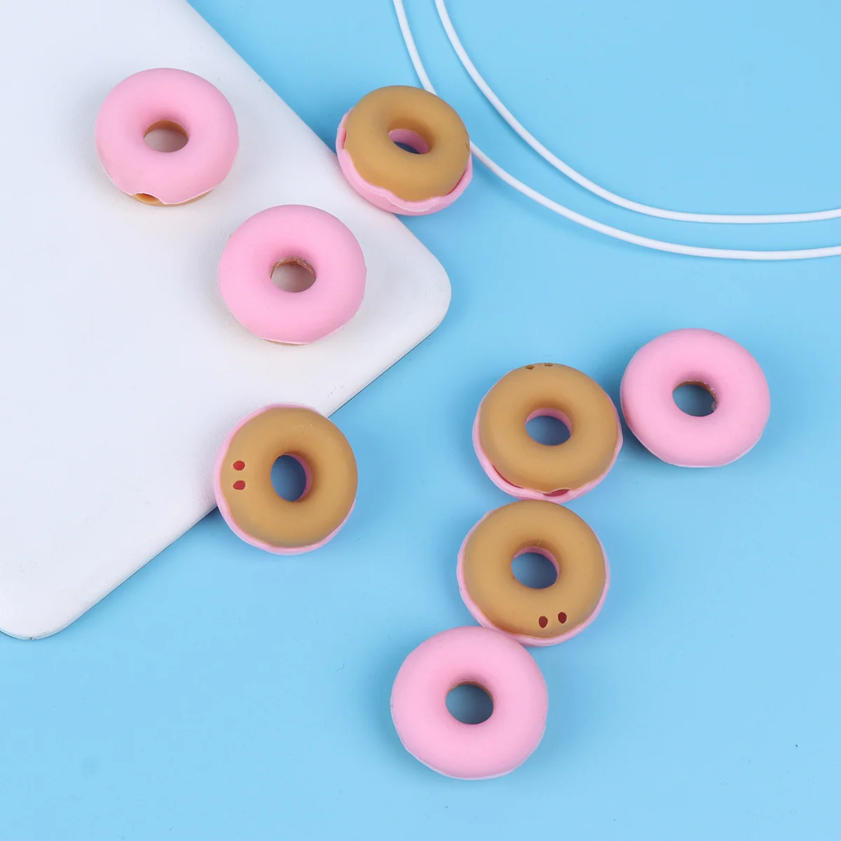 

10Pcs Pink Silicone Donut Cable Winder Earphone Organizer Compatible with All Earbuds and Smaller Peripheral Cables