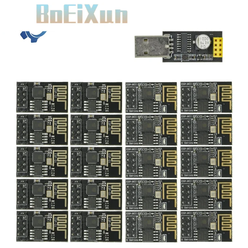 ESP8266 ESP-01 Programmer Adapter – CH340G USB to UART Serial Module with GPIO0 for WiFi Development (1-10PCS)