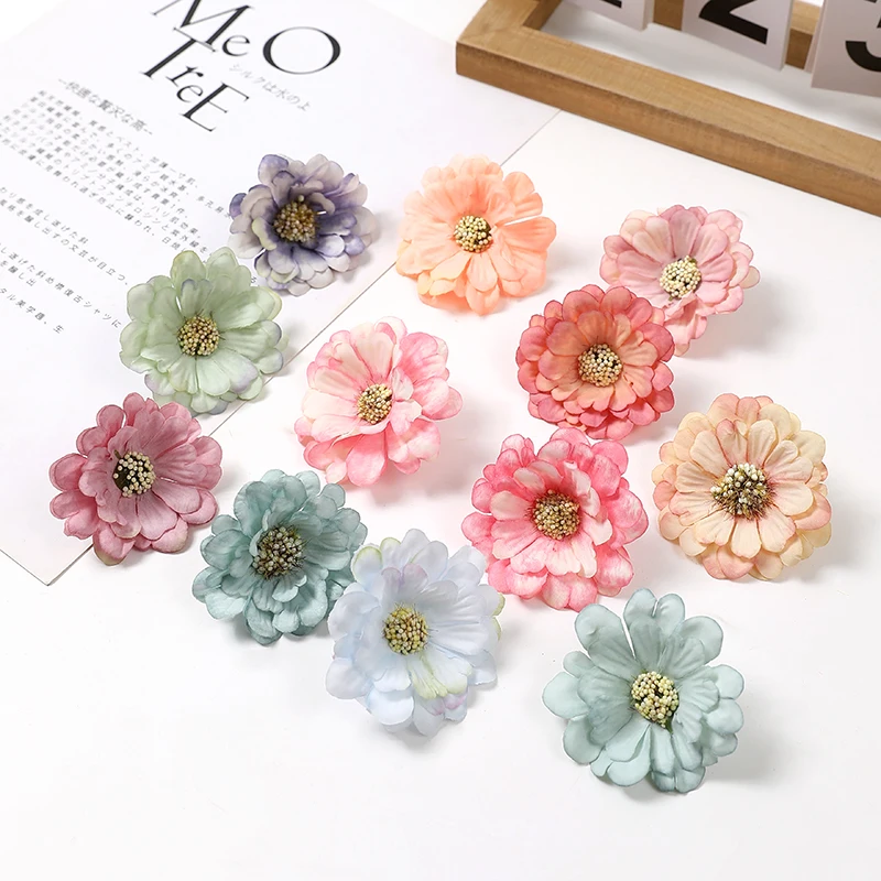 10Pcs Artificial Lotus Silk Flower Heads Home Decor DIY Garland Wedding Party Flower Wall Decoration Scrapbook Wreath Crafts
