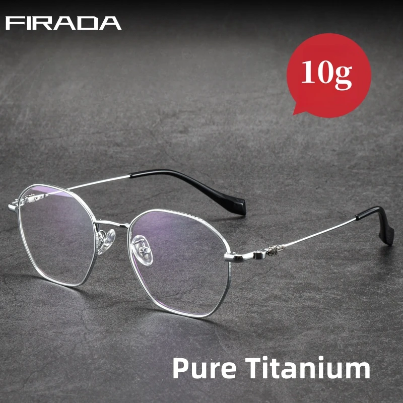 FIRADA 2025 New Fashion Luxury Glasses Retro Pure Titanium Eyeglasses Optical Prescription Eyewear Frames For Men Women 563-C