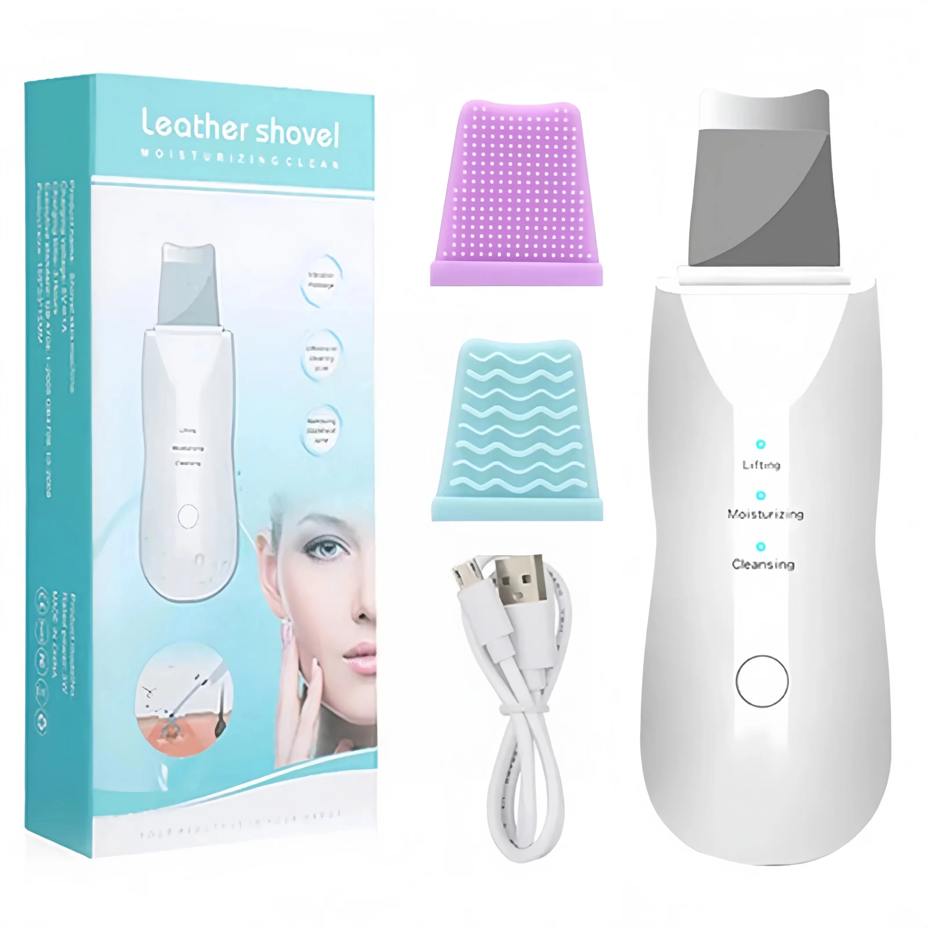 Vibrating Facial Peeling Machine Skin Scrubber Ion Exfoliation Blackhead Dead Skin Peeling Cleaner Facial Massager Skin Care