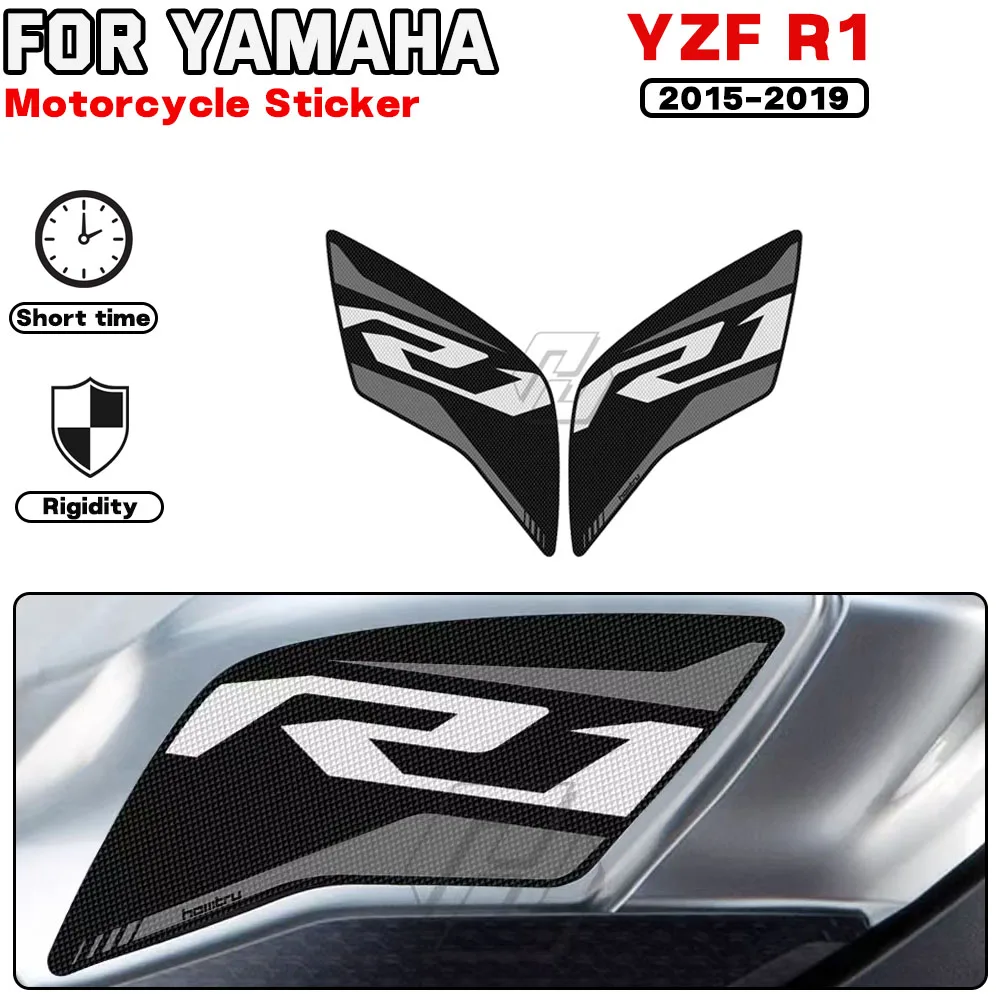 

For YAMAHA YZF R1 2015 2016 2017 2018 2019 Motorcycle Anti-slip Side Fuel Tank Pad Knee Decal Protection Stickers With Moto Logo