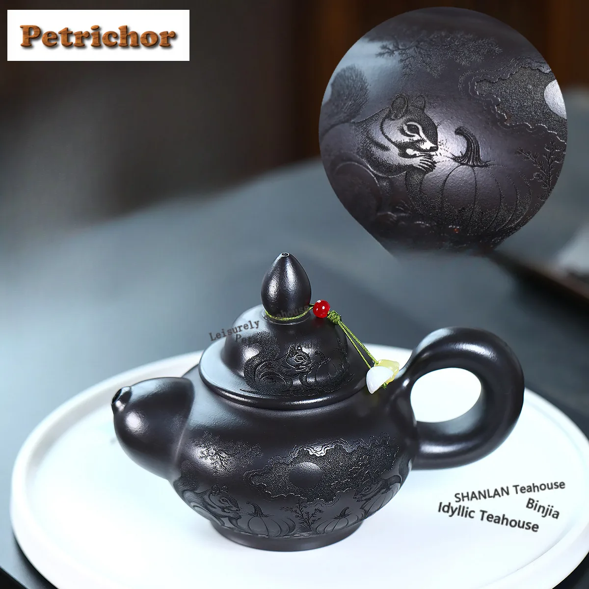

250ml Yixing Purple Clay Teapots Handmade Squirrel Pot Raw Ore Stone Yellow Mud Kettle With Infuser Zisha Tea Set Tea Ceremony