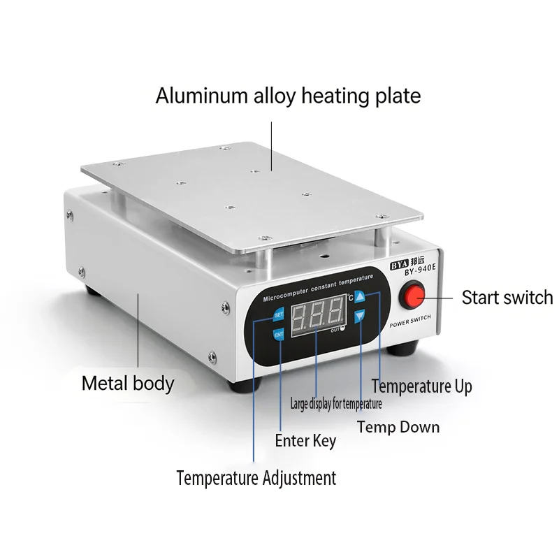 Heating table mobile phone repair and screen separator heating plate adjustable temperature 220V/110V