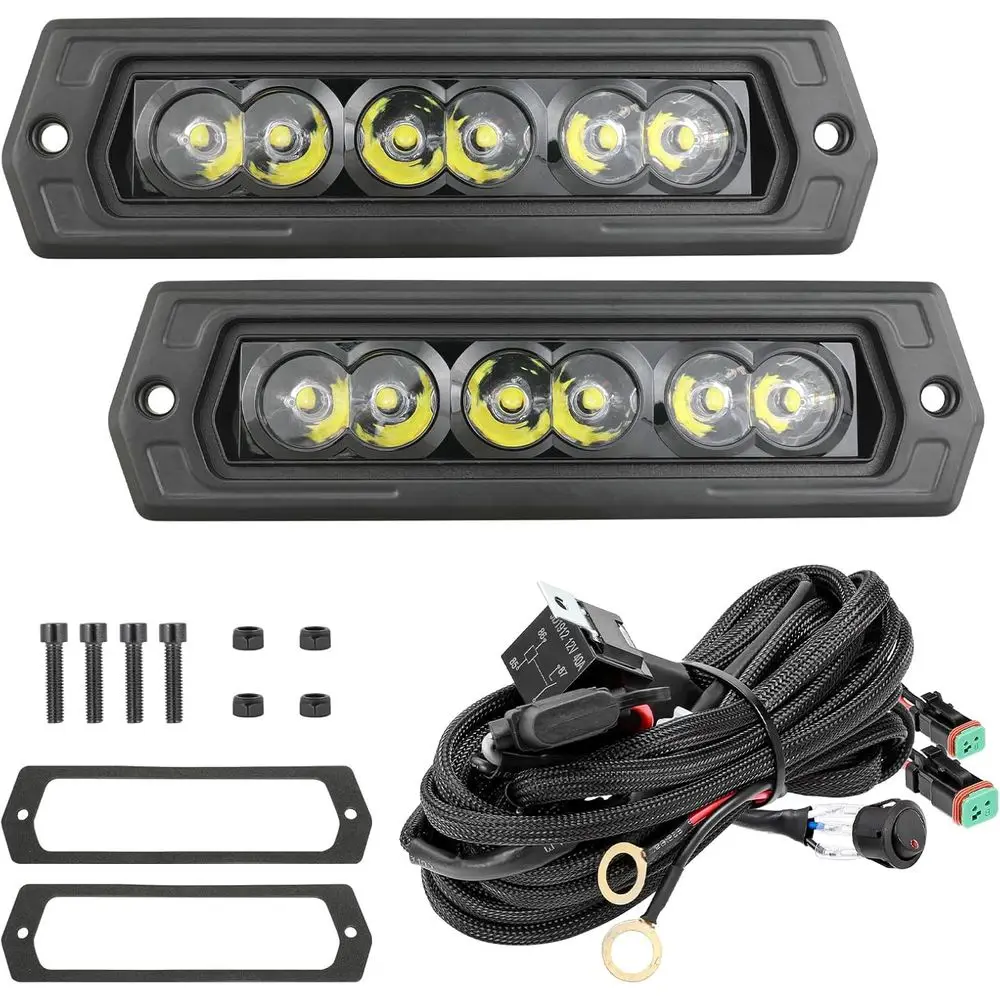 

7 Inch 120W CREE LED Work Lights with Spot Beam, Reverse & Backup Lights, and Wiring Kit for Off-Road 4x4 Trucks and SUVs