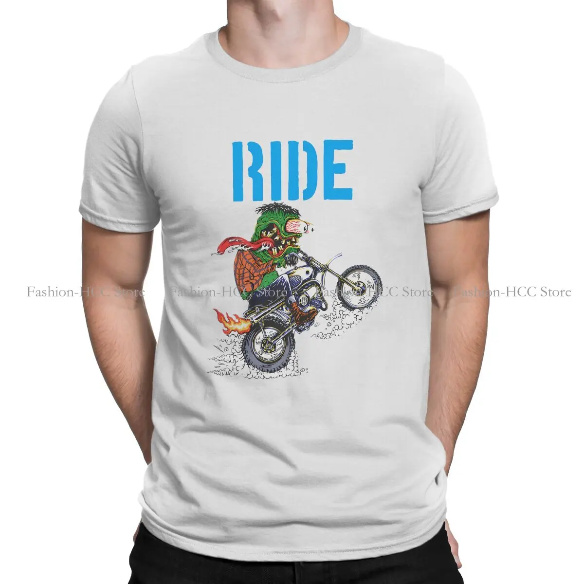 Hot Rod Newest Polyester TShirts Rat Fink Male Graphic Streetwear T Shirt Round Neck