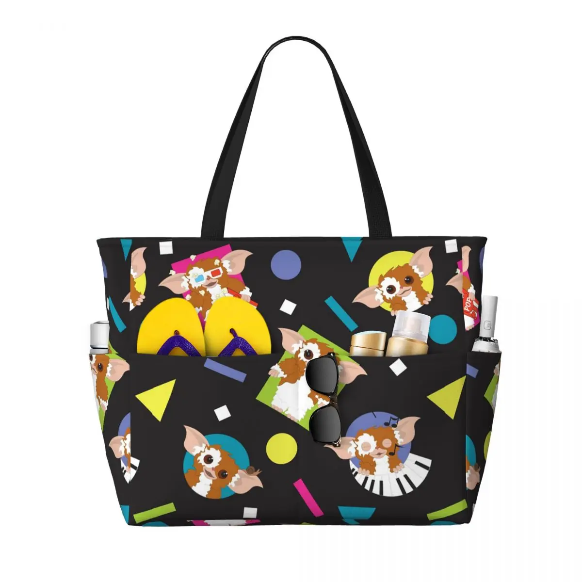 

Adorable Ball Of Fun Gizmo Gremlin Beach Tote Bag Sport Gym Yoga Duffle Large Tote Bag Women Travel Bag Fitness bag