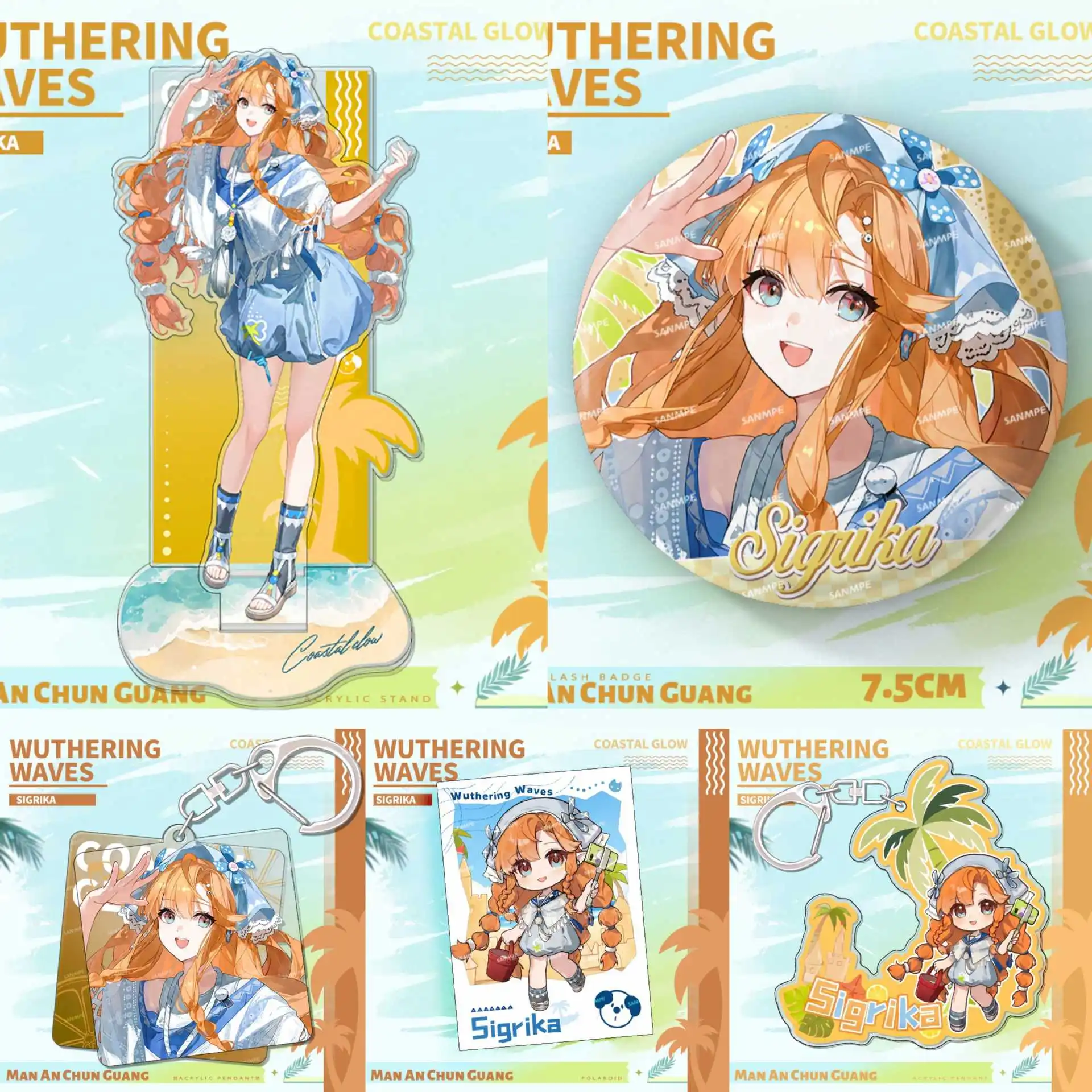 New Wuthering Waves Summer Festival Character Stand Aemeath Rover Cartoon Anime Game Desk Ornament Acrylic Gift