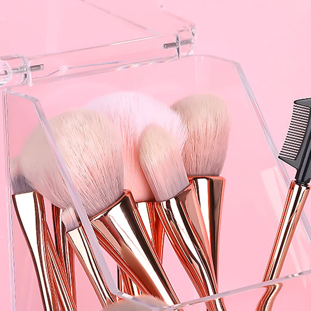 صندوق تخزين المكياج الشفاف الكريستالي منظم سطح المكتب من الأكريليك لصندوق تخزين أقلام تحديد العيون وملمع الشفاه #6