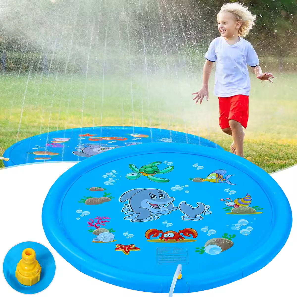 100 ס "מ קיץ לחיות מחמד בריכת שחיה מתנפח תרסיס כלבים ילדים חתול בחוץ מזרקה