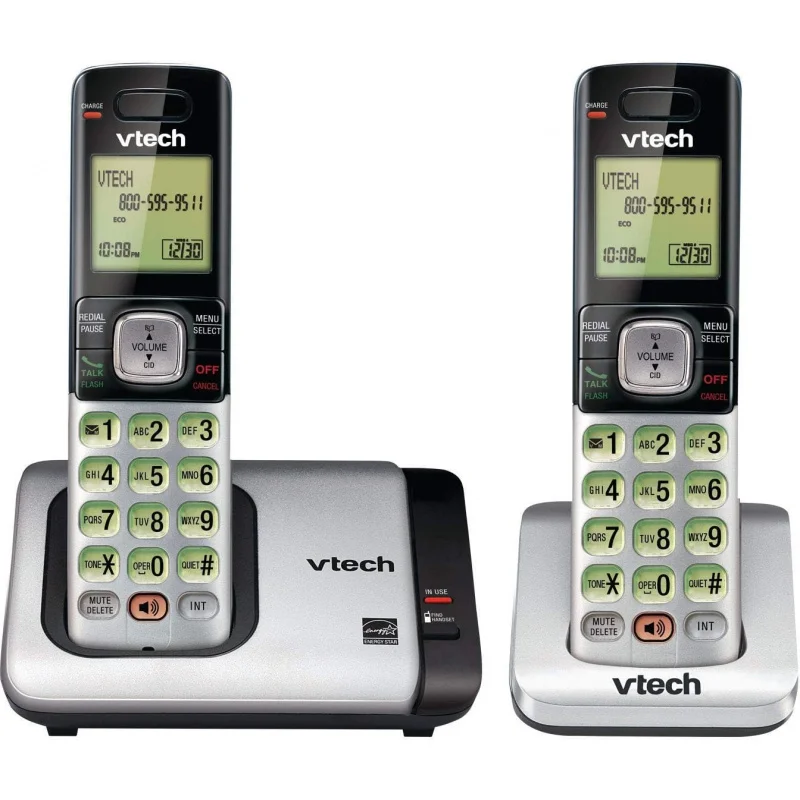 CS6719-2 2-Handset Expandable Cordless Phone with Caller ID/Call Waiting, Handset Intercom & Backlit Display/Keypad, Silver