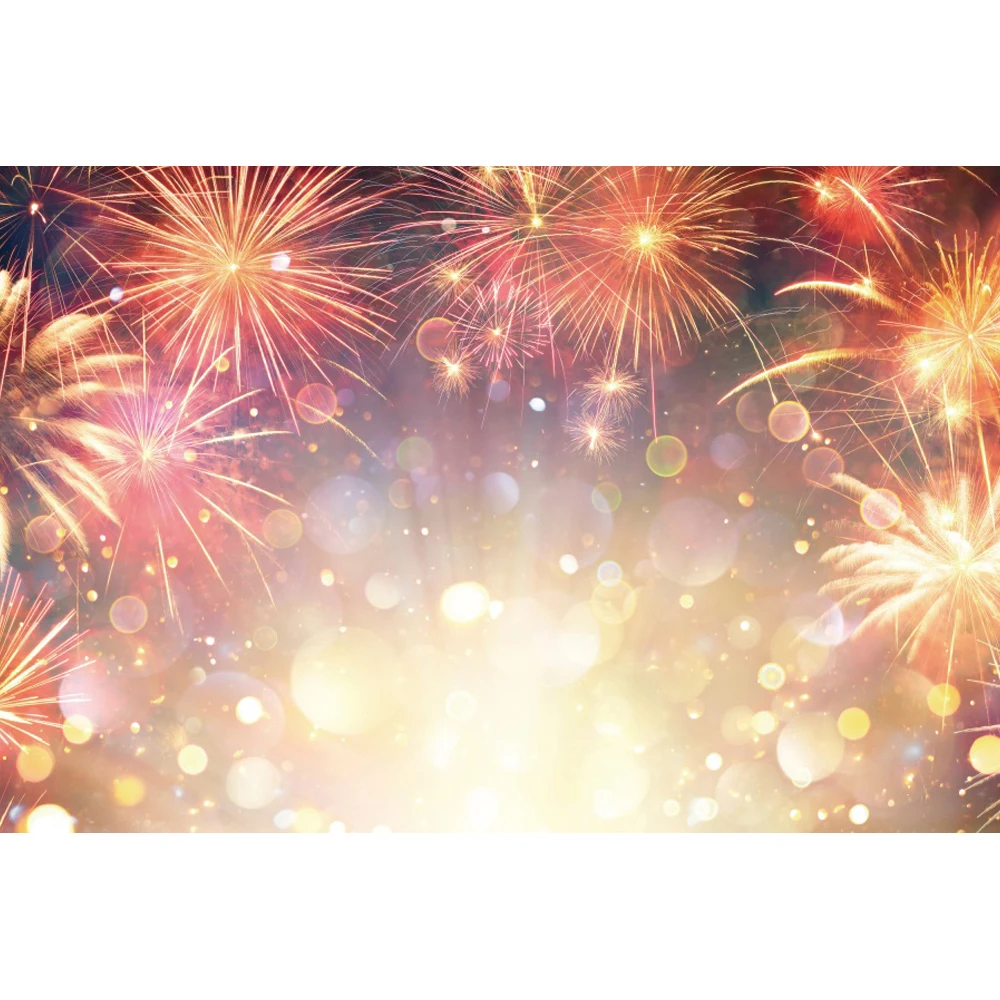 Laeacco ดอกไม้ไฟที่มีสีสันพื้นหลัง Merry Christmas Happy New Year Festival Party Decor เด็กผู้ใหญ่ถ่ายภาพฉากหลัง