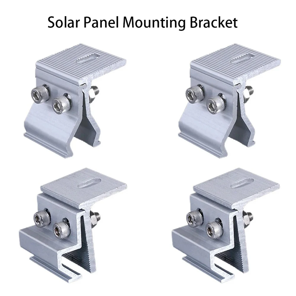 

4 pcs Solar Panel Bracket Roof Mounting Fixing Clamp Photovoltaic PV Bracket Clips Solar Panel Mounting Clips For House RV Boat