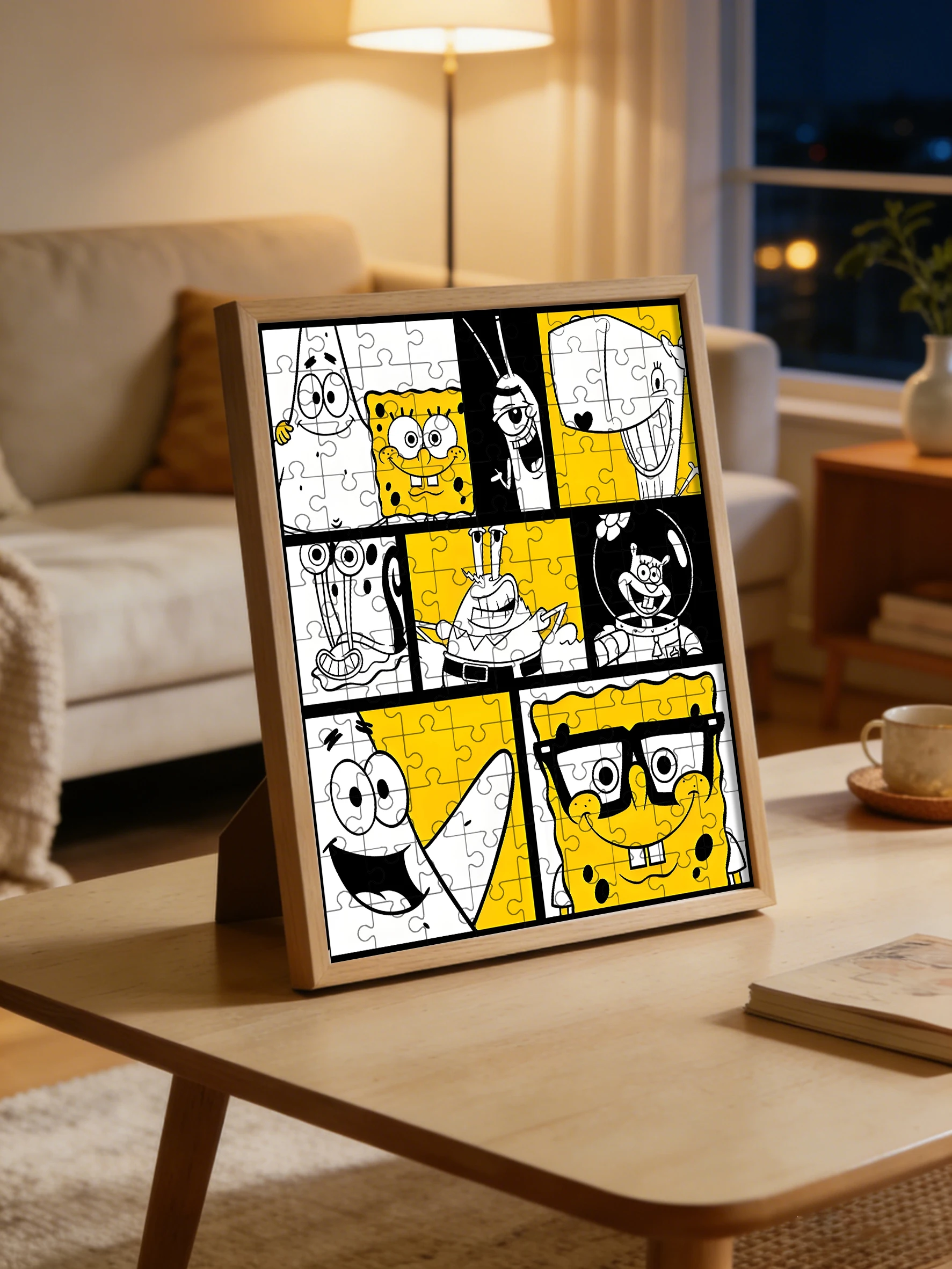 SpongeBob SquarePants pop-art stijl houten vloer puzzelspel verschillende stukken tellingen - 108/200/300/500/1000 stukjes beschikbaar