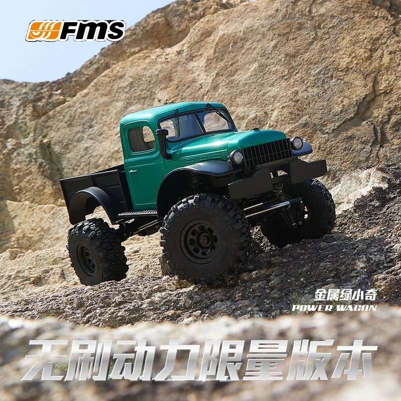 FMS FCX24 Mini RC Crawler Truck 1/24 Scale Brushless Motor 2-Speed Off-Road Remote Control Car Toy for Kids with Portal Axle