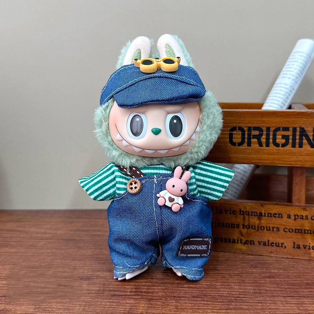 مجموعة ملابس الدمية الصغيرة القطيفة إكسسوارات لملابس Labubu مقاس 17 سم مجموعة ملابس #4