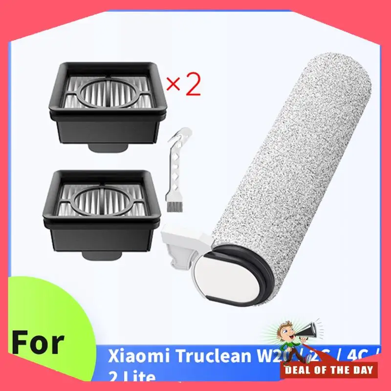 تسليم 24 ساعة لـ Xiaomi Tru Clean W20/2C/4C/2 Lite فرشاة دوارة بديلة وفلتر لملحقات المكنسة الكهربائية الرطبة/الجافة