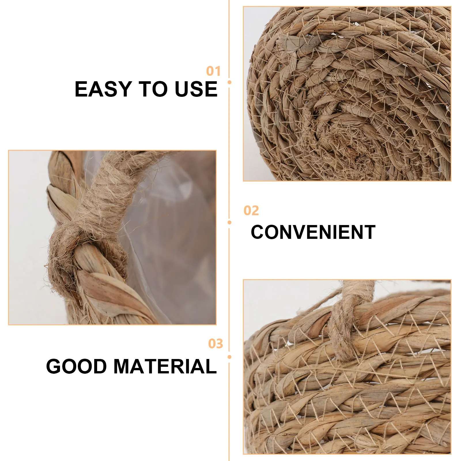 

Woven Basket Flower Pot Durable Hanging Planter Vintage H Knitted Khaki Nordic Plant Hanger Wall Decor Save Space Practical Vase