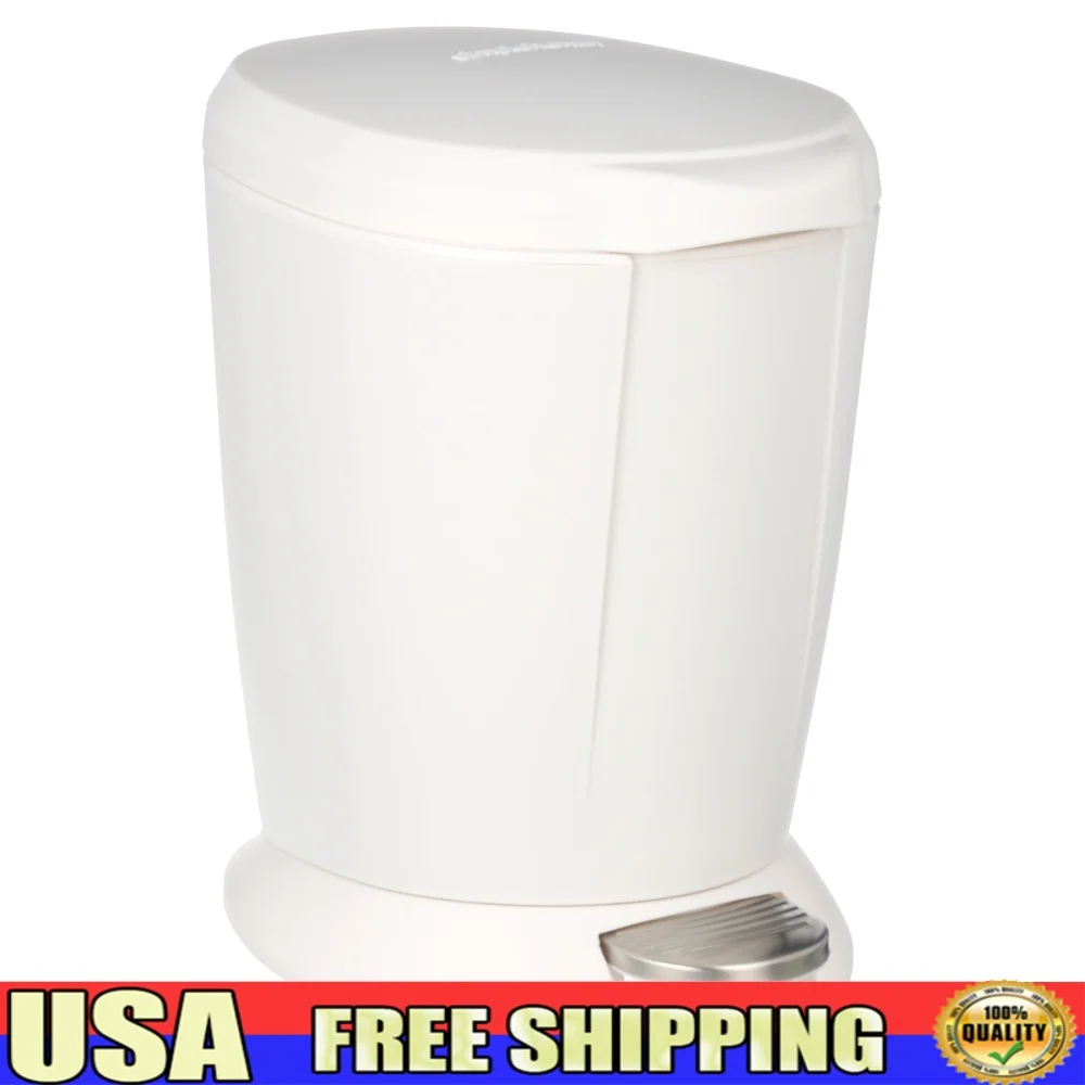 

Компактный круглый пластиковый мусорный бак 6 л со съемным внутренним ведром, прочная педаль, идеальная ванная комната, офис, использование в помещении