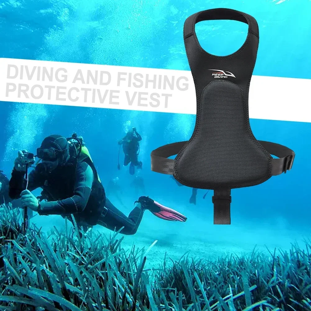 Protecting Vest 1*Harpoon Chest Pad Black Chest Pad Protection Diving Fishing Vest SCUBA Kits Snorkeling Kits Brand New