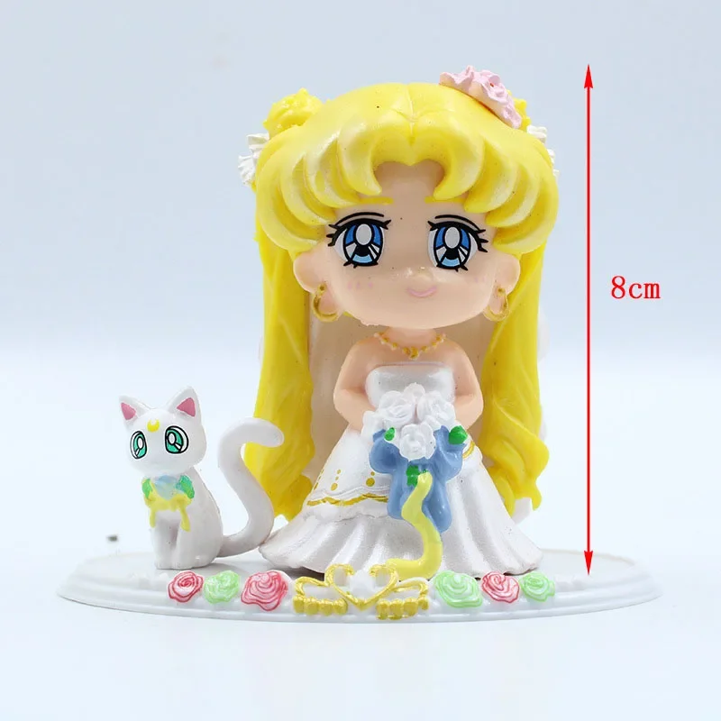 8cm 3 Styles Kawaii Magical Hot Anime Figure Base That Emits Light PVC Action Figures Model Doll Toy Birthday Gifts for Children