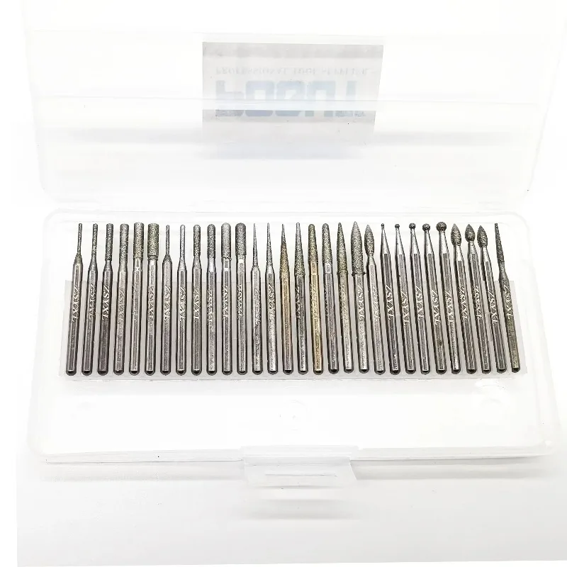 30Pieces Grinding Bit, Marble Glass Tile Plastic Milling Polishing Drilling Engraving Dremel Rotary Tool Accessories