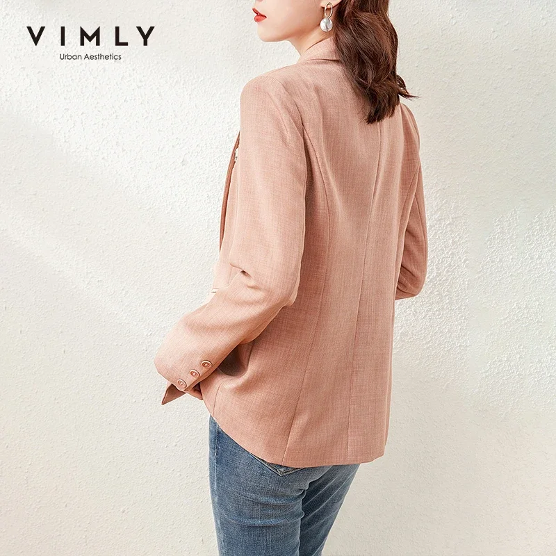 Vimly Spring Blazer Jacket Suit Coat for Women Offical Lady Korean Fashion Long Sleeve Double Breasted Women\'s Clothes F8377