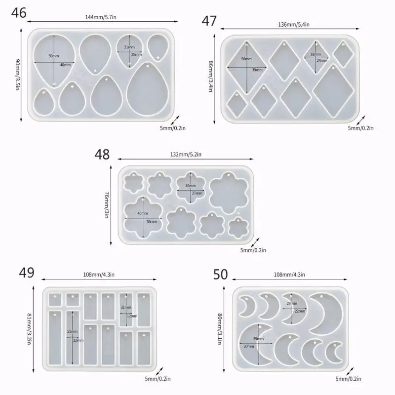P9FE Multi-Formen Ohrringe Formen Schlüsselbund Dekoration Silikon Material für Ohrring – Detail 8